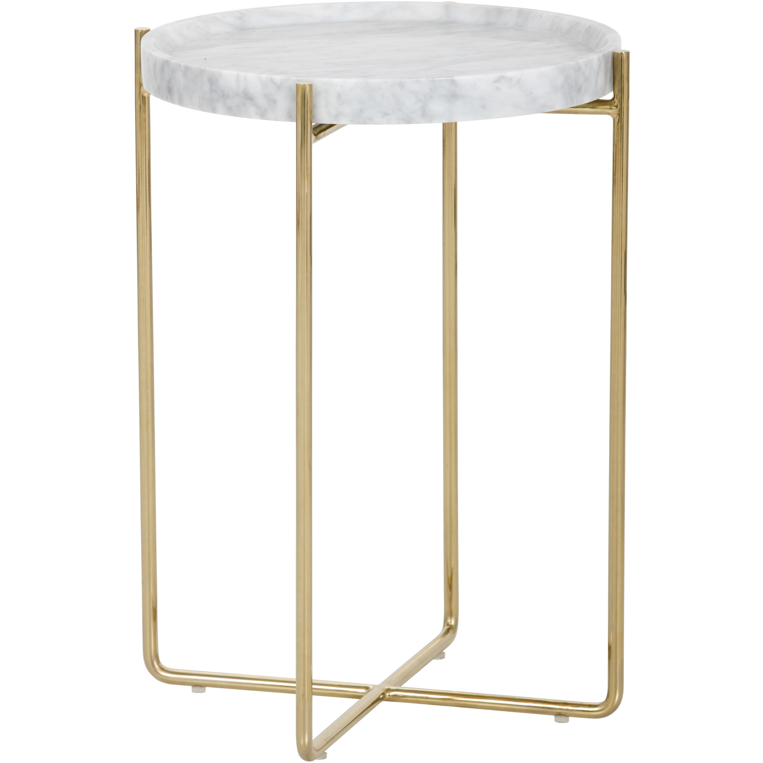 Liv 20.5 X 15 inch White / Yellow Gold End Table